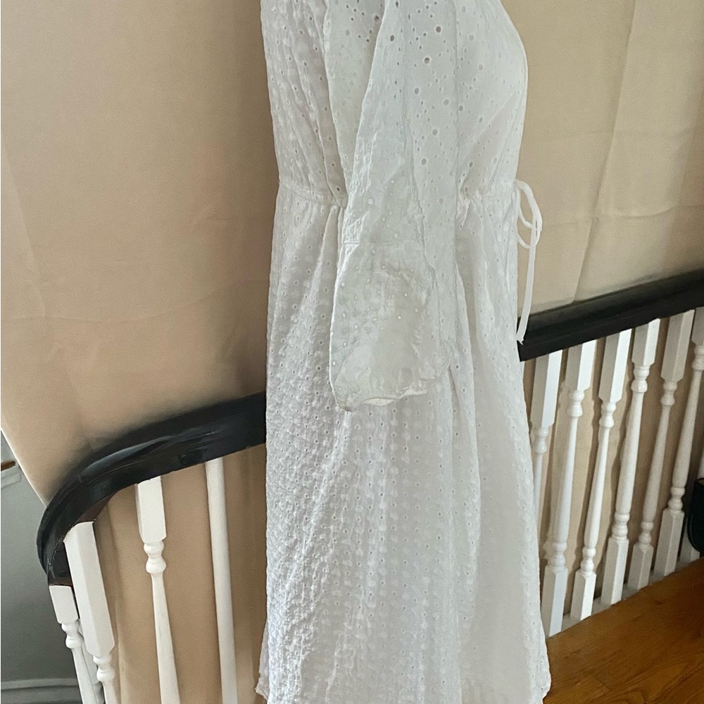 ZARA WHITE EYELET DRESS - Picture 5 of 7